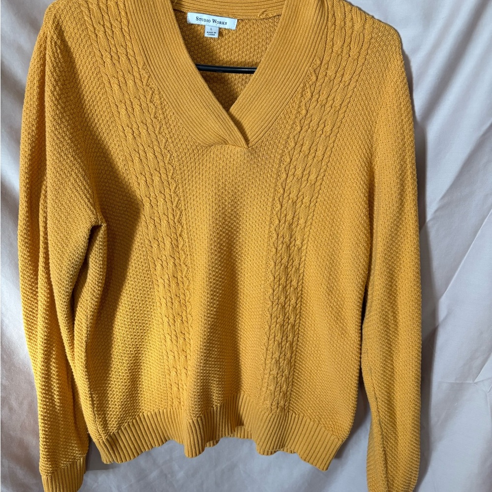 Studio Works Golden V-Neck Sweater